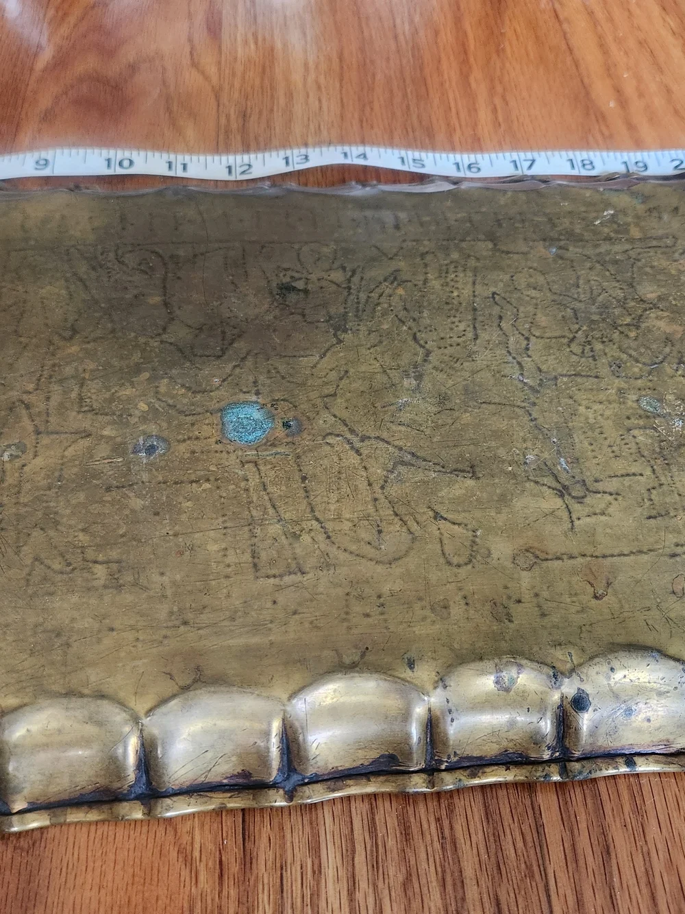 Antique-Style Brass Egyptian Trays - Set Of Two